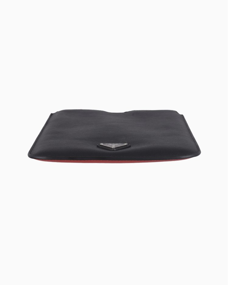 PRADA ブラックレザー iPad miniケース Capa Ipad Prada Original Mini Bicolor Vermelha e Preta